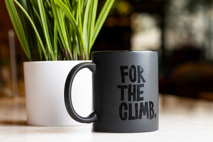 “For the Climb” Matte Black Coffee Mug